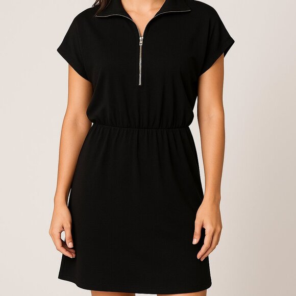 Amanda Uprichard Black Zip Front Dress NWT Size Medium - Picture 1 of 6